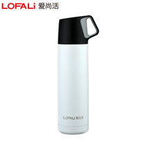 LOFALi爱尚活304不锈钢爵士系列保温杯水杯500ML带茶杯盖子(白色)