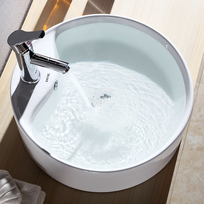 凯鹰圆形陶瓷面盆洗脸盆艺术盆台上盆ky8701