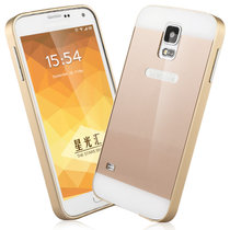 三星S5手机壳galaxy s5超薄金属壳S5手机套S5边框保护套G9006v/g9008v后盖(土豪金)