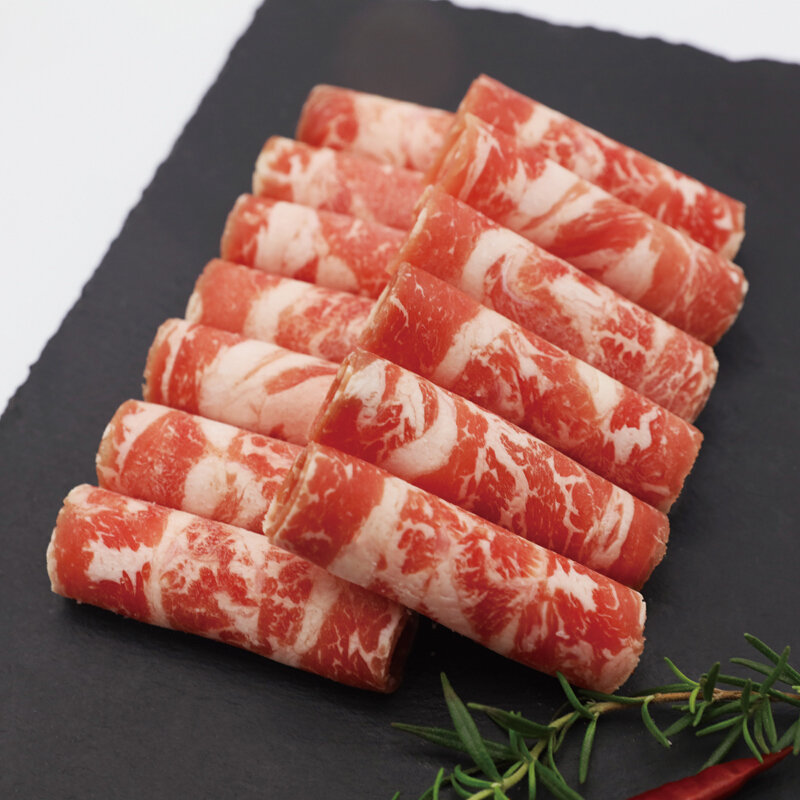 天牧牛方雪花肥牛肉卷肉片450g袋国内生产核酸已检测谷饲牛肉火锅食材