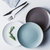 松发瓷器北欧风18头餐具家用陶瓷碗盘套装18头 螺纹设计 三色搭配第3张高清大图
