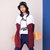 Skechers斯凯奇秋季新品时尚拼色中长款梭织外套夹克女子L320W276(丝绸酒红 S)第2张高清大图