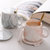 水杯成套创意家用茶杯马克杯咖啡杯北欧杯子带盖水杯架子杯子大容量玫瑰组合六杯喝茶(粉色大肚杯-杯 加盖 加勺-)第4张高清大图