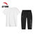 安踏女子短袖两件套运动休闲套装XS黑白 国美超市甄选第5张高清大图