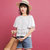 七格格2017夏装新款纯色镂空刺绣设计荷叶袖宽松短款T恤女N582(白色 XL)第2张高清大图