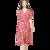 时尚气质V领中长款浪漫印花法式连衣裙2021夏季新款显瘦修身A字裙(白色 XL)第5张高清大图