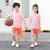 朴朴米 儿童短袖背心运动速干套装户外跑步训练服(短袖运动套装-咖啡橙 150cm)第8张高清大图