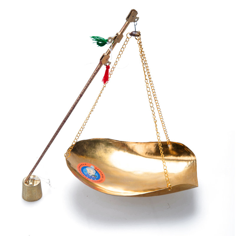老药师 手工秤老式杆秤手提秤小铜秤克秤戥秤抓药称药材手称(圆盘250g