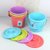 加厚彩色塑料小号提水桶带盖收纳桶储水儿童玩具桶保鲜桶小桶(5.5L粉色)第2张高清大图