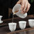 功夫茶具套装白瓷茶壶茶具整套装陶瓷盖碗办公家用简约礼盒(敞口杯套装)第4张高清大图