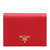 PRADA普拉达 女士红色短款牛皮折叠钱包红色 时尚百搭第7张高清大图