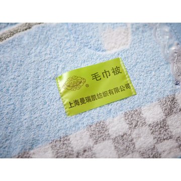 【毛巾被纯棉】曼瑞凯经编印花毛巾被（蓝色）