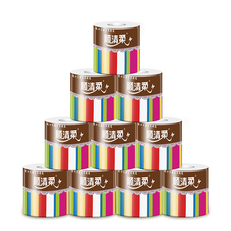顺清柔有芯卷纸200g10彩虹4层