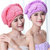 斜月三星 2条装珊瑚绒蝴蝶结干发帽(浅紫色+粉色)公主帽 吸水速干 亲肤舒适第4张高清大图