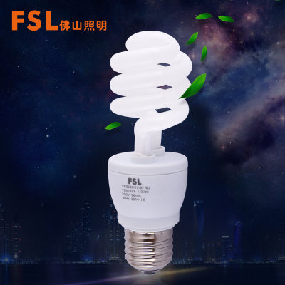 FSL佛山照明 节能灯E27螺口荧光灯螺旋18w超亮灯泡 光源Lamp(白光（6500K） E27 13W)
