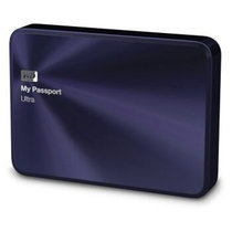 西部数据（WD）My Passport Ultra 金属版 1TB 超便携移动硬盘宝石蓝WDBTYH0010BBA(标配+保护包)