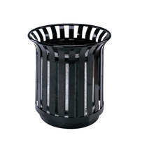 南方花篮户外垃圾桶GPX-51公园果皮桶金属垃圾小区绿化垃圾桶马路边垃圾箱(黑色 中号)