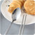 中式不锈钢勺子筷子2件套E030学生PVC袋装餐具旅游便携勺lq7050(金日恋歌系列随机1套)第3张高清大图