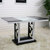 第六日现代简约餐桌椅组合 钢化玻璃烤漆不锈钢桌台大小户型(一桌四椅(1号椅子))第3张高清大图