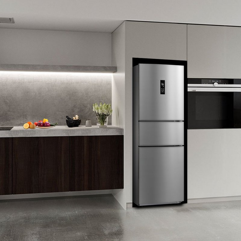 美的mideabcd258wtme258升风冷无霜电脑控温三门冰箱