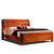 木巴现代中式实木床高箱床1.8米 橡胶木双人床硬板床古典床(海棠色C196 默认)第5张高清大图