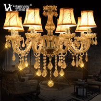汉斯威诺蜡烛水晶灯 奢华欧式吊灯客厅灯现代创意卧室灯餐厅灯具HS701027(3头无罩透明)