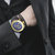 慕尼缔男士手表防水男表时尚运动非多功能手表男非机械表(金壳蓝面黑带MT1006G-5 钢带)第5张高清大图