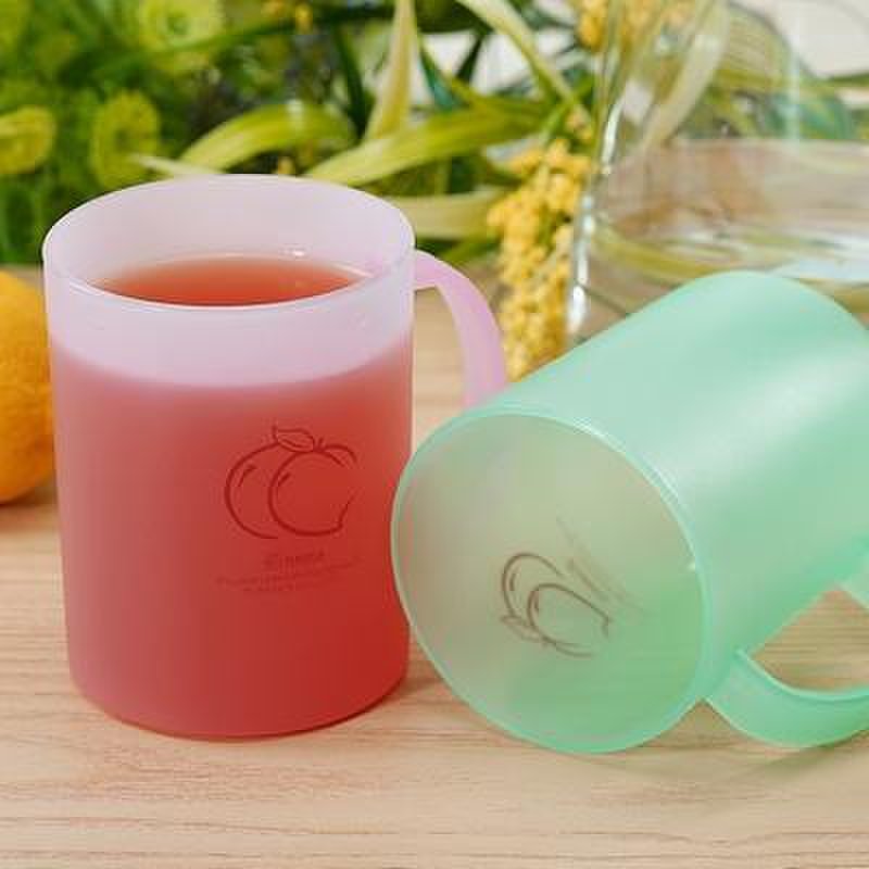 茶花磨沙口杯420ml 刷牙杯漱口杯子1443塑料颜色随机