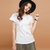 七格格2017夏装新款时尚简约纯色宽松圆领星星刺绣短袖T恤女X1139(白色 L)第2张高清大图