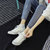 帆布鞋韩版男女鞋新款情侣鞋高帮休闲单鞋布鞋女鞋(白色 43)第3张高清大图