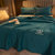 善纯牛奶绒法莱绒三层夹棉功能毛毯 海蓝200*230cm+枕套一对 多功能毯第8张高清大图