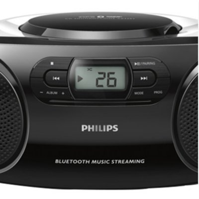 Philips/飞利浦 AZ330T 无线蓝牙音箱CD机 U盘播放胎教学习英语 收录机幼儿学校广场操场室外(黑色 官方标配)