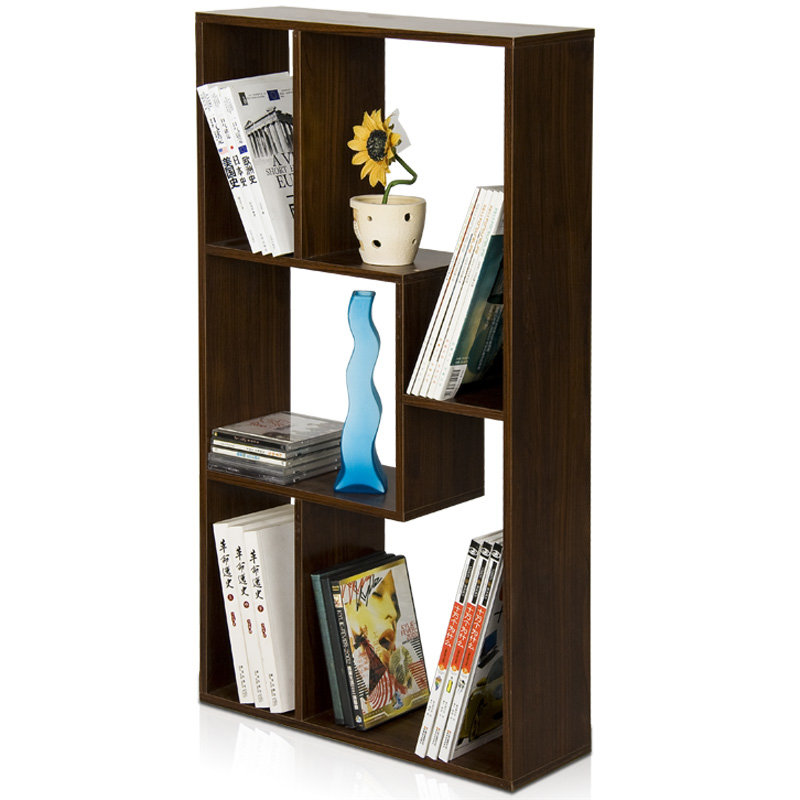 慧乐家魔方五格挂墙柜 时尚收纳架 横竖两用展示柜 深浅双色11073