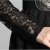 莎莱茜蕾丝长袖连衣裙大码裙收腰时尚春装连衣裙XY98411(黑色 XXL)第5张高清大图