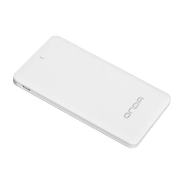 Onda/昂达迷你超薄移动电源卡片式充电宝聚合物超轻小巧4000毫安(白色 标配+充电线)