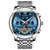 宾格（BINGER）手表男表全自动机械表镂空防水腕表(本色蓝面钢带)第2张高清大图
