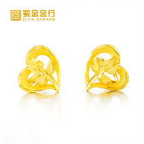 紫金金行玫瑰花黄金耳饰女款新款爱心足金999耳钉ES900009