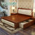 千喜凡品雅居 欧式床橡木床 实木床双人现代1.8米高箱床欧式(1.8*2.0m 标准床+两柜)第3张高清大图