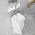 落地式立柱盆 洗手盆独立一体式 人造石台盆阳台卫生间洗脸池酒店(GM-3002白色)第5张高清大图
