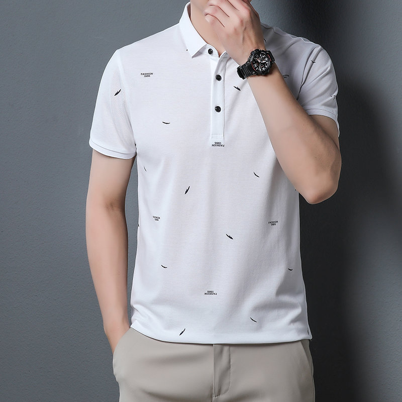 父亲冰丝速干短袖t恤男士夏季上衣中老年半袖polo衫宽松休闲上衣dqc