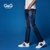 G&G男装新品春季做旧划烂男士牛仔裤蓝色小脚牛仔裤修身牛仔男裤(蓝色 34)第3张高清大图