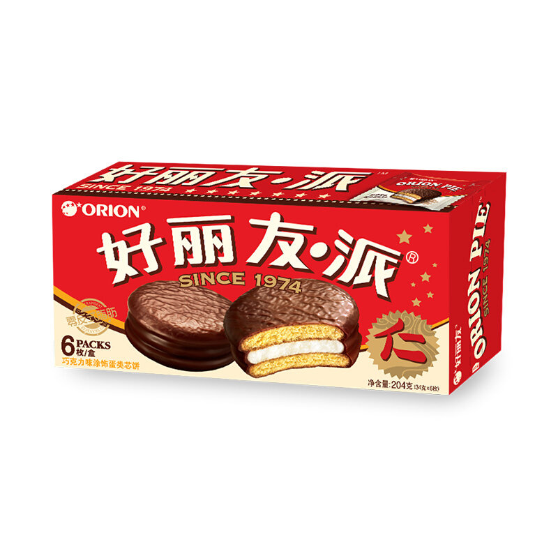 好丽友营养早餐6枚204g/盒 巧克力派点心零食【图片 价格 品牌 报价】