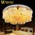 现代艺术客厅吸顶灯 LED卧室祥云餐厅灯具 大气水晶灯 艺术顶灯(100CM 琥珀105W（送遥控）)第5张高清大图