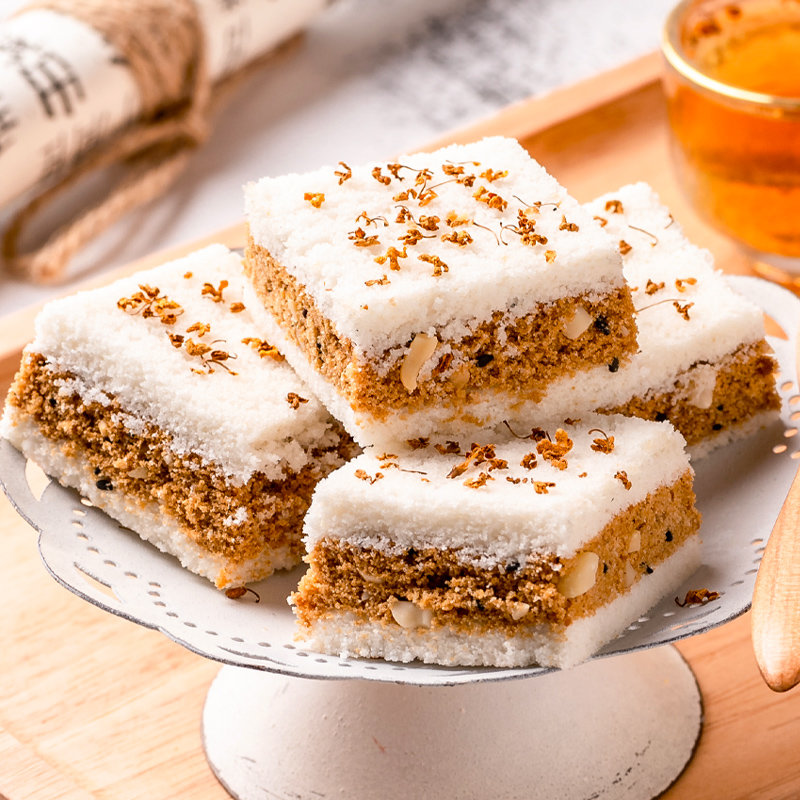 温州特产手工传统糕点桂花糕糯米糕网红零食夹心糕小米糕食品早餐桂花