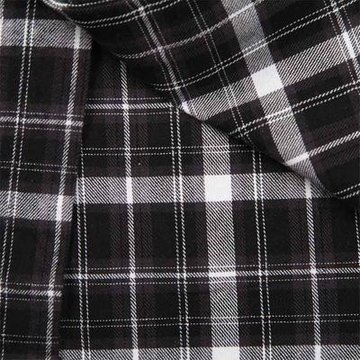 扬格保罗 法兰绒男士格子纯棉衬衫 012-B-10112(黑色 M)