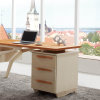 御品工匠 全实木书桌 书架组合电脑桌 简约白橡木 书桌 环保 B01书台