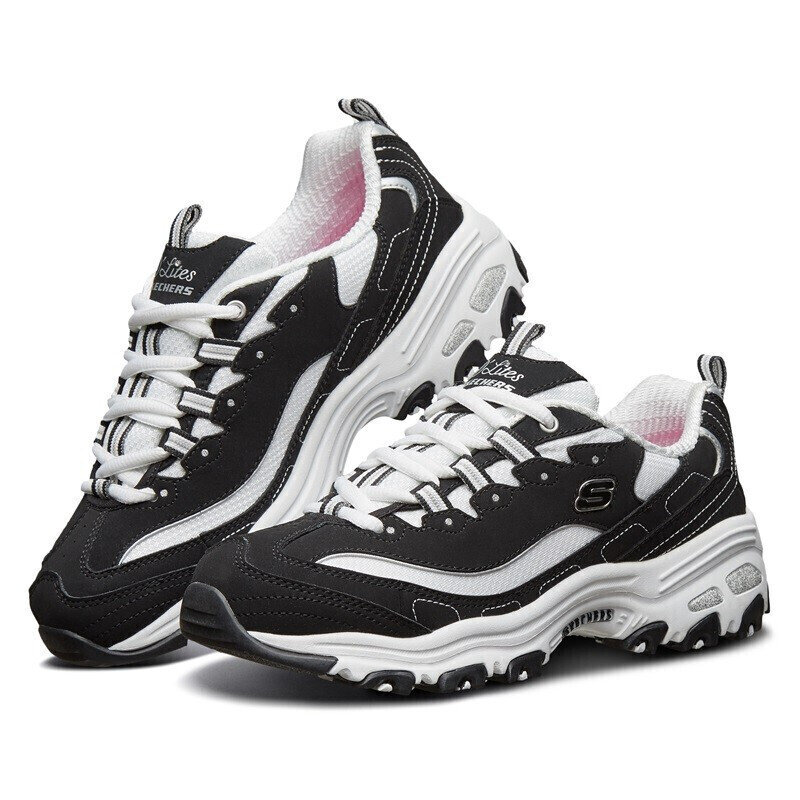 斯凯奇女子厚底经典复古休闲运动鞋老爹鞋385黑国美超市甄选