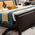 吉木多 新中式全实木床1.5米1.8米双人主卧室床小户型结婚床橡胶木家具(1.8*2米黑檀色软包款 床+床头柜*2)第4张高清大图