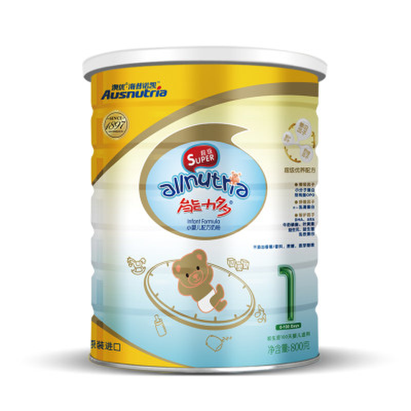 澳优(ausnutria)能力多 小婴儿配方奶粉1段(0-3月)800g/罐