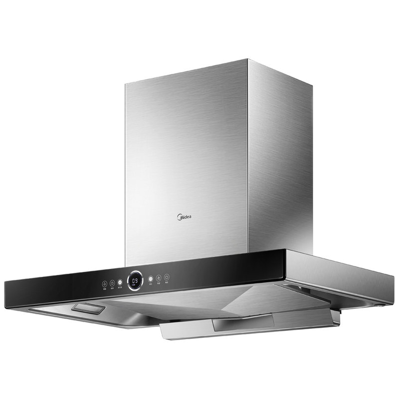 美的mideacxw200tt9015g175m3min风量t型机抽油烟机不沾油钢化玻璃